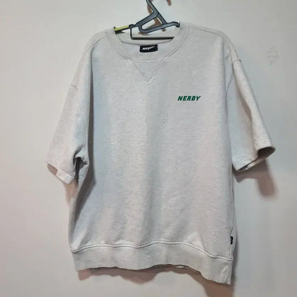 [BUNJANG] NERDY Short Sleeve Sweatshirt Light Grey M / 널디 반팔 맨투맨 라이트 그레이 M
