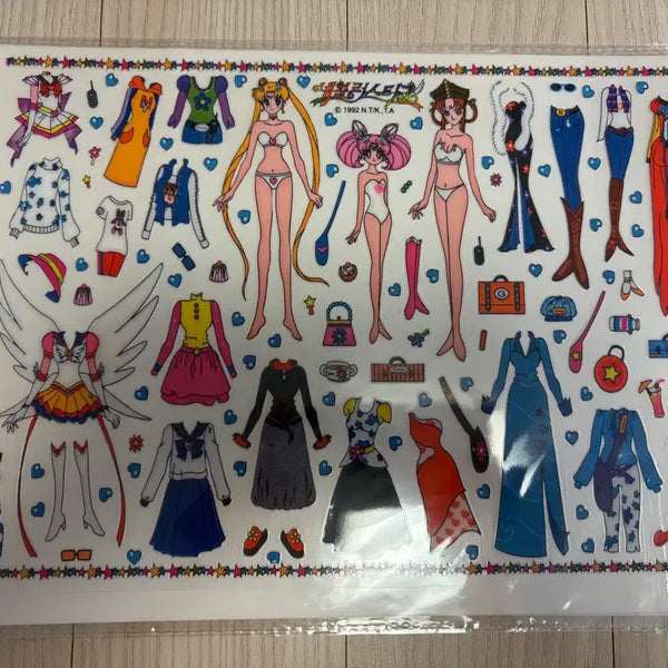 [BUNJANG] Sailor Moon Coordinate Sticker Set (7 Sheets) / 세일러문 코디스티커 7장