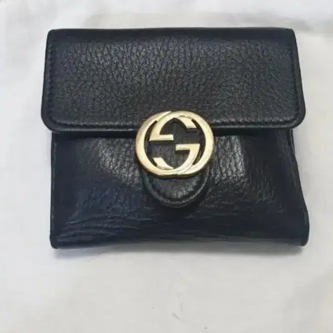 [BUNJANG] Gucci Interlocking Black Leather Bifold Wallet / 구찌 인터로킹 반지갑
