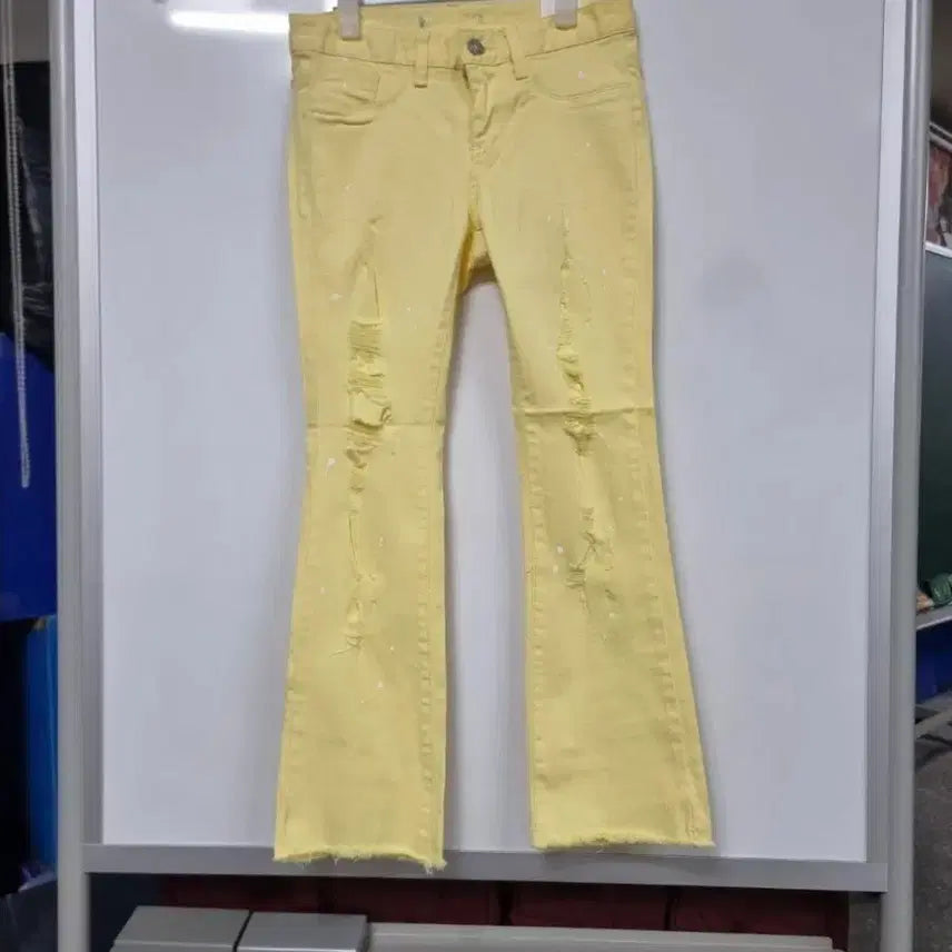 [BUNJANG] Women's Stretch Semi-Bootcut Pants / 여성 스판 데미지 세미부츠컷 팬츠 면바지