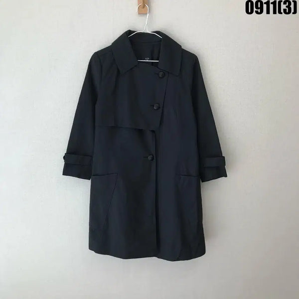 [BUNJANG] Black Trench Coat One Size / 블랙 트렌치코트 FREE