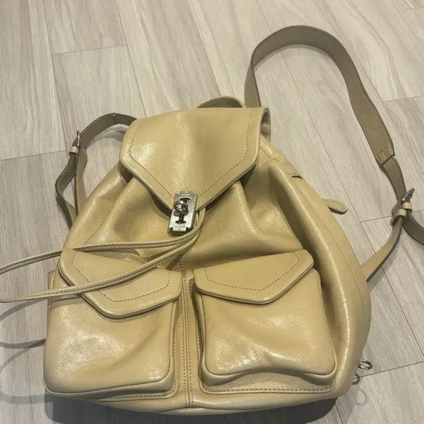 [BUNJANG] Vunque Leather Backpack Beige / 분크 백팩