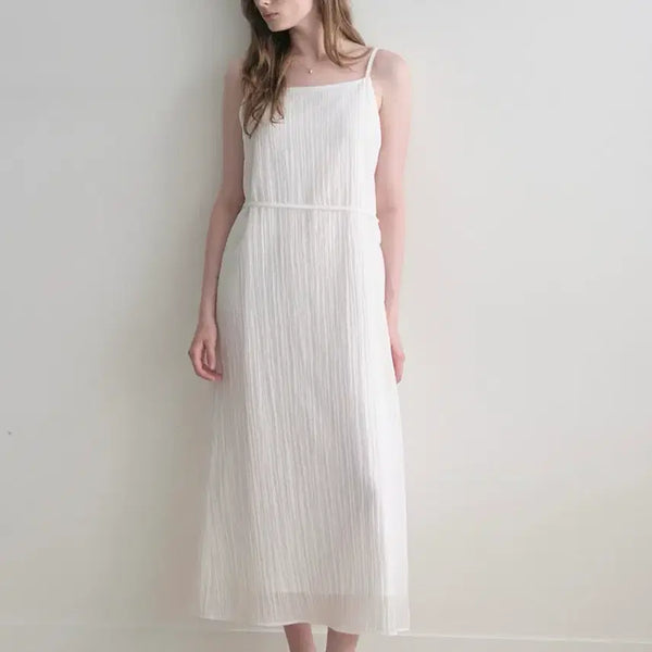 [BUNJANG] Renav Rainy Layered Dress - White / 르나브 rainy one - piece white 레이니 원피스 레이어드 원피스 _ 화이트