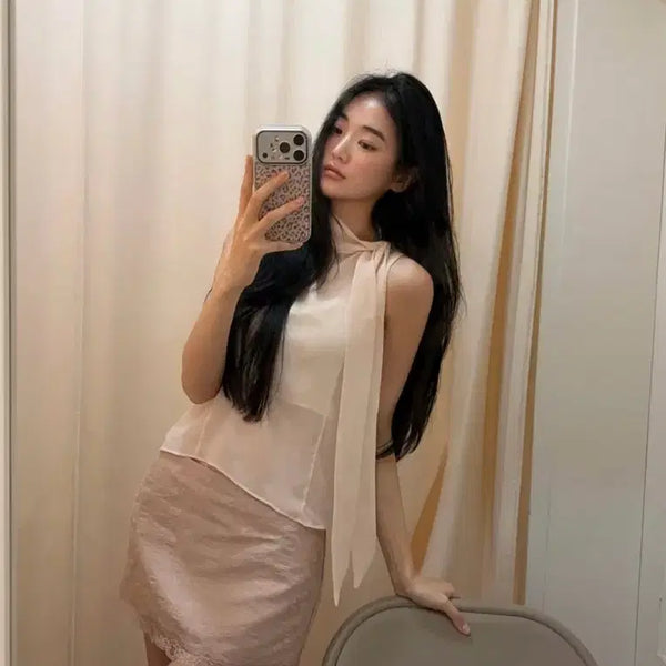 [BUNJANG] Seer Lotion Tie Blouse / 새상품)씨어 로션 타이 블라우스 seer lotion tie blouse