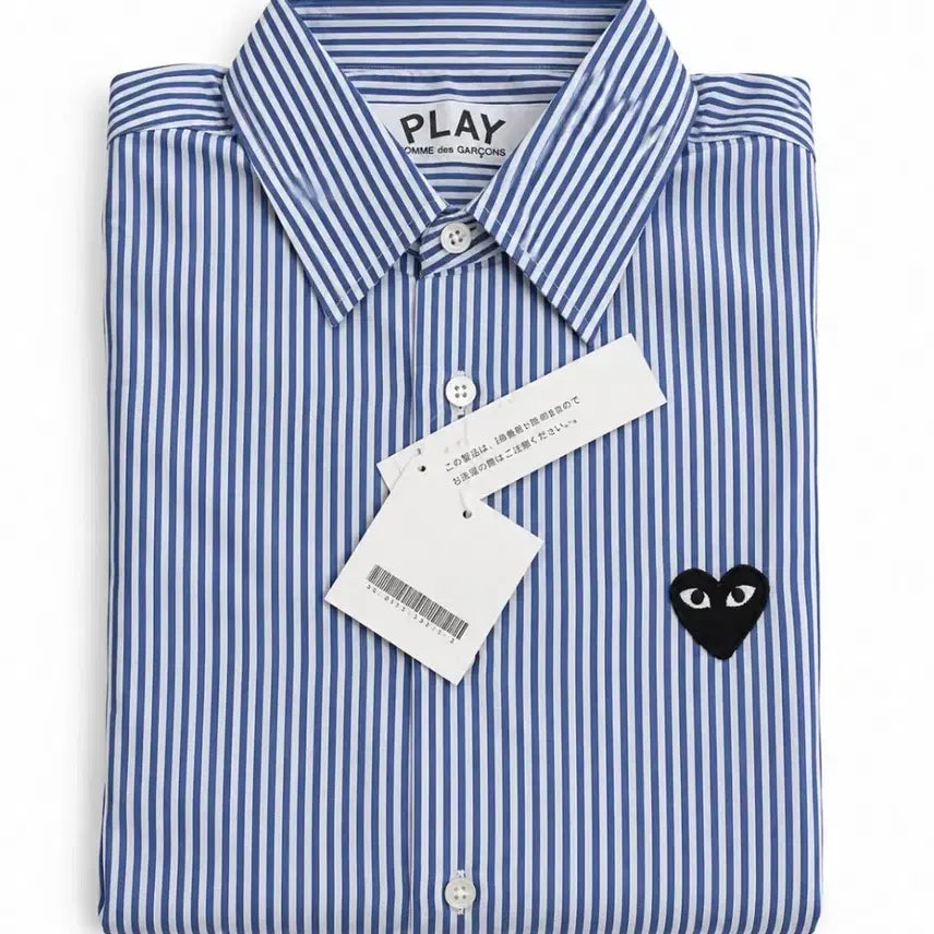 [BUNJANG] Comme des Garçons Stripe Shirt Sky Blue / #(정품/새상품)꼼데 스트라이프 셔츠 판매합니다~