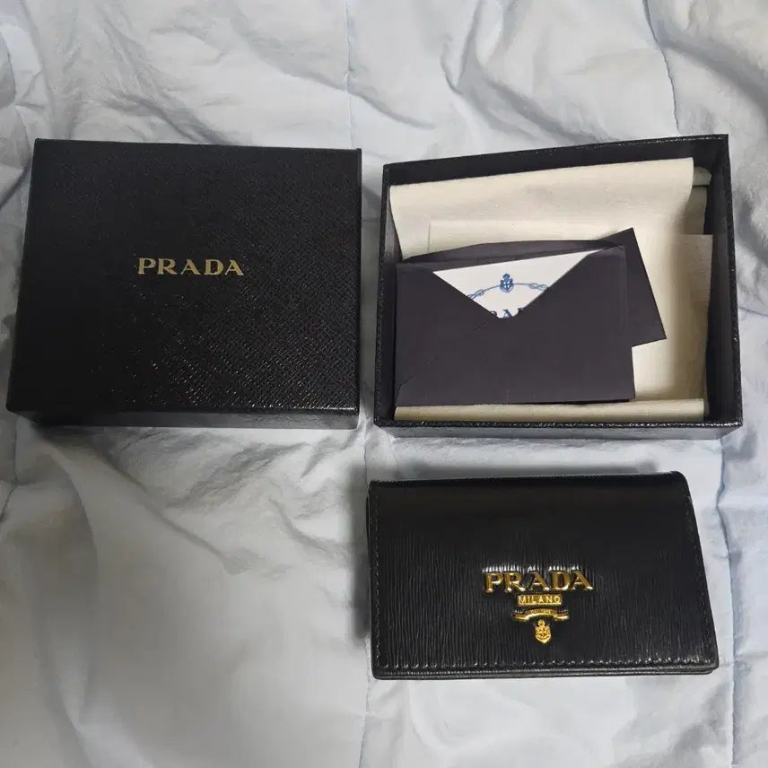 [BUNJANG] Prada Saffiano Card Holder Black / 프라다 사피아노 카드지갑 블랙(보증카드o)