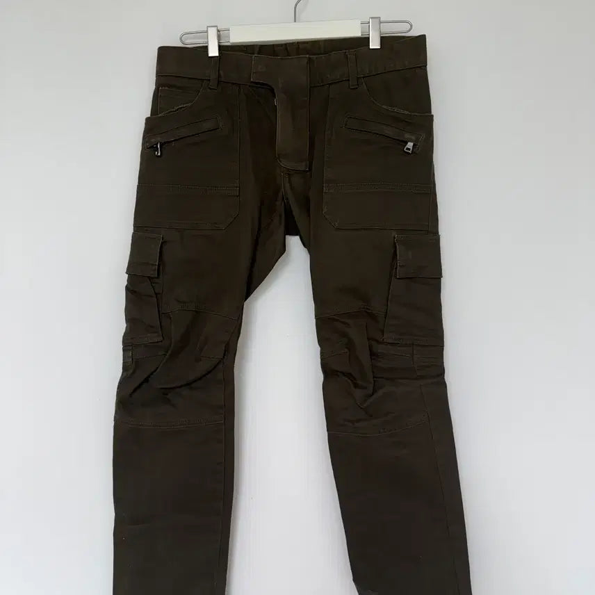 [BUNJANG] Balmain Khaki Biker Pants / Balmain 발망 카키 바이커 팬츠