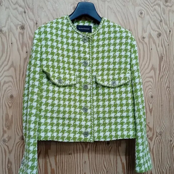 [BUNJANG] The Izzat Collection Green Tweed Jacket M / 더아이잗컬렉션 그린 트위드 자켓 M