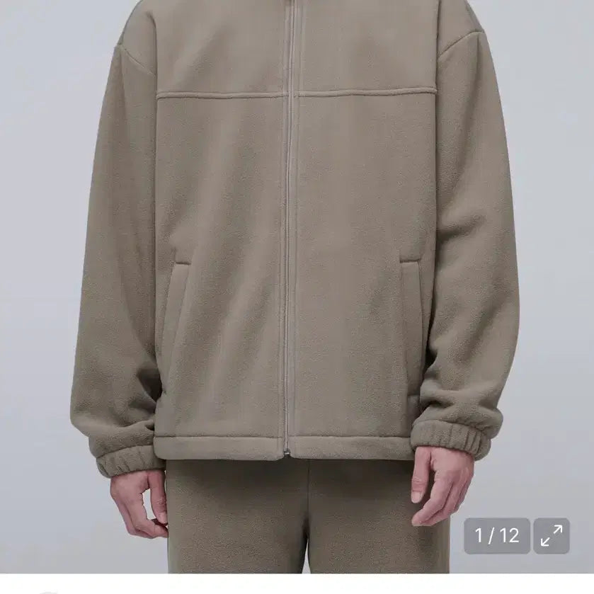 [BUNJANG] Musinsa Standard Fleece Zip-up Jacket / 무신사 스탠다드 플리스 집업 자켓 더스티베이지