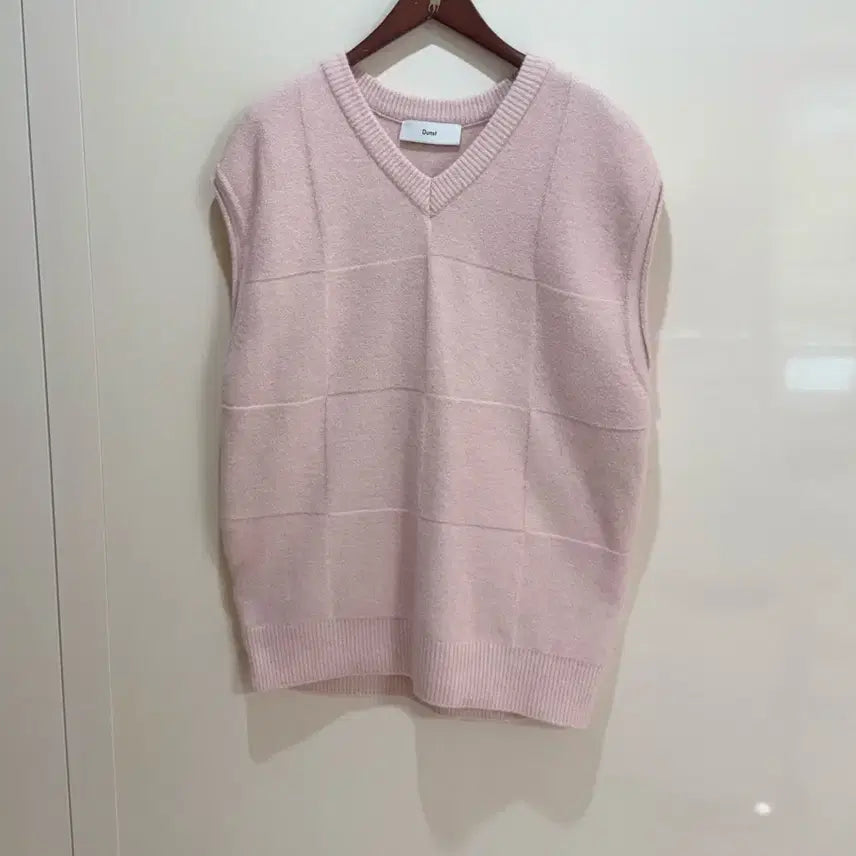 [BUNJANG] DUNST Pastel Pink Knit Vest / 던스트 연핑크 니트 베스트
