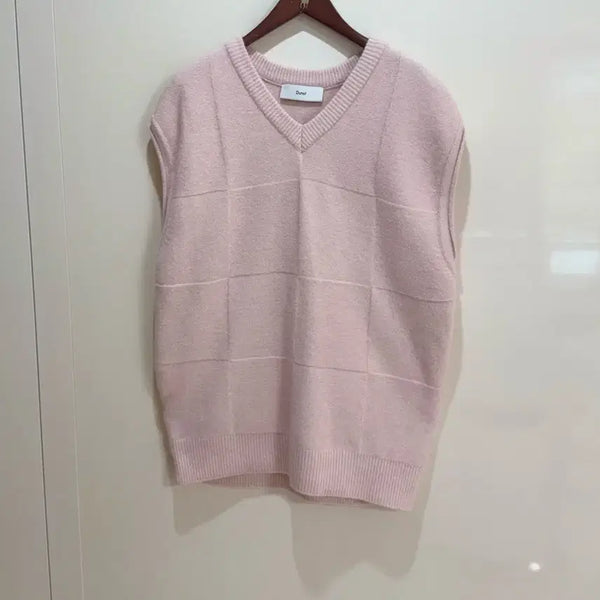 [BUNJANG] DUNST Pastel Pink Knit Vest / 던스트 연핑크 니트 베스트