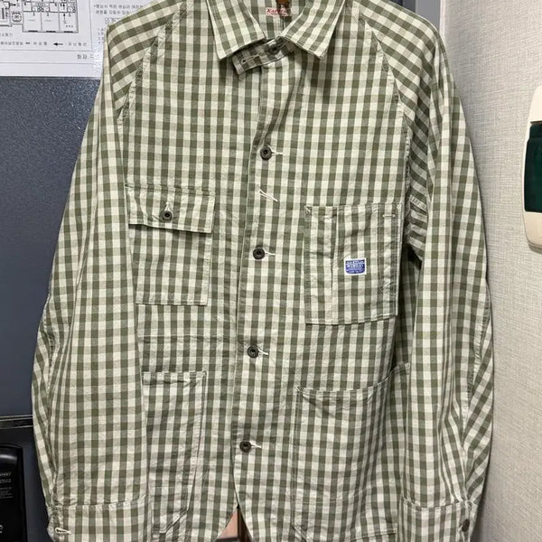 [BUNJANG] Kapital Cactus Coverall Jacket Green Check / [4] 캐피탈 칵투스 커버올 자켓 그린체크