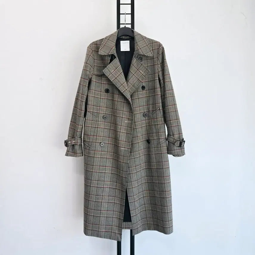 [BUNJANG] Sandro Checked Trench Coat / 정품 산드로 SANDRO 체크 트렌치코트