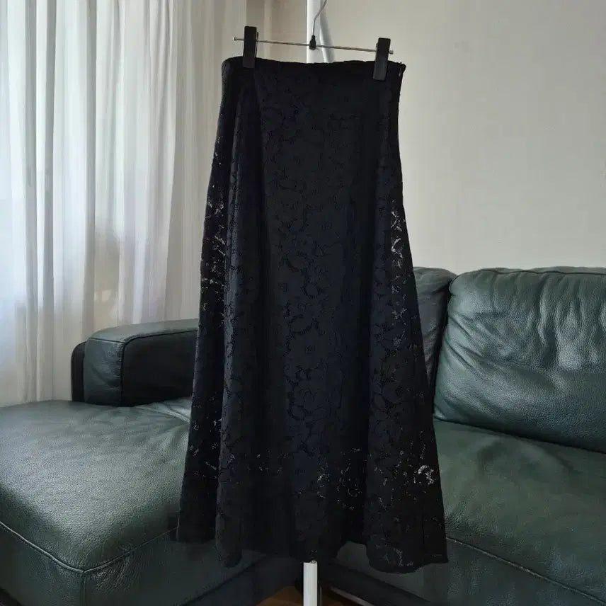 [BUNJANG] Black Lace Long Skirt / 블랙 레이스 롱 스커트 S 미착용