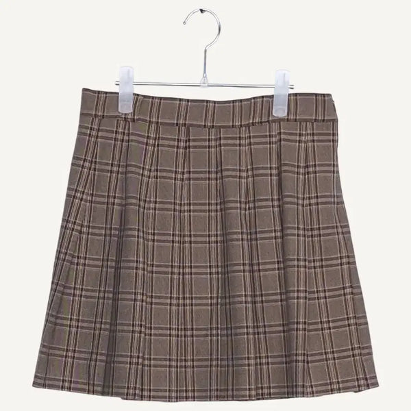 [BUNJANG] Your Name Here Brown Check Mini Skirt / [가격인하]  유어네임히얼 YOUR NAME HERE 브라운 체크 미니 치마_A1004