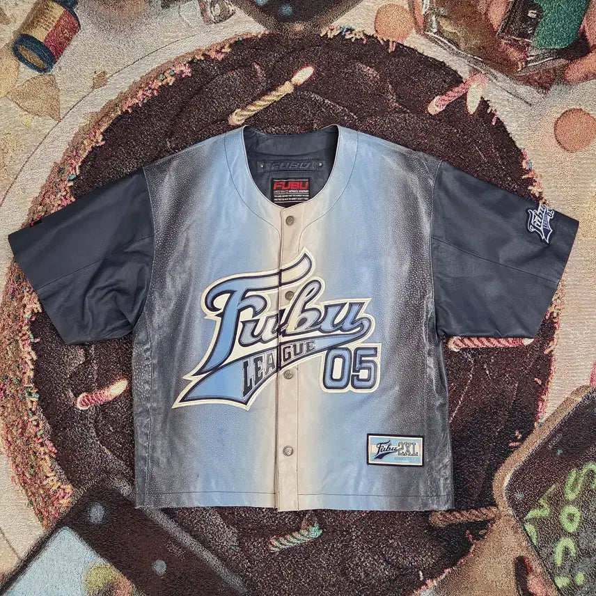 [BUNJANG] FUBU 90s Leather Baseball Jersey L / FUBU 90s 레더 야구 져지 L
