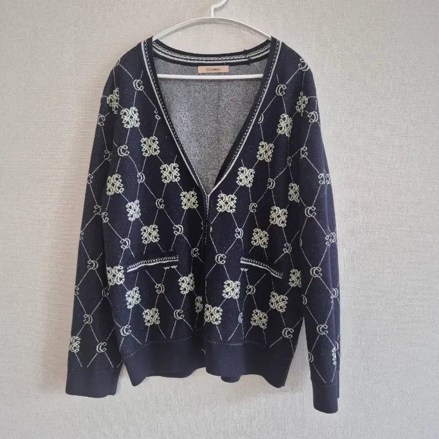 [BUNJANG] CC Collect Argyle Pattern Cardigan Navy / CC 콜렉트 가디건 네이비