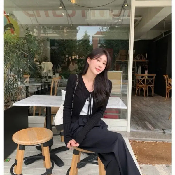 [BUNJANG] Liesto Ribbon Cardigan Black / 리에뜨 리본가디건 블랙