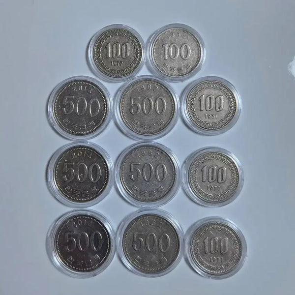 [BUNJANG] 1982, 2014, 1971, 1977, 1985 Korean Coin Bundle Set / 준특년도 1982년 2014년 500원 주화 100원 주화