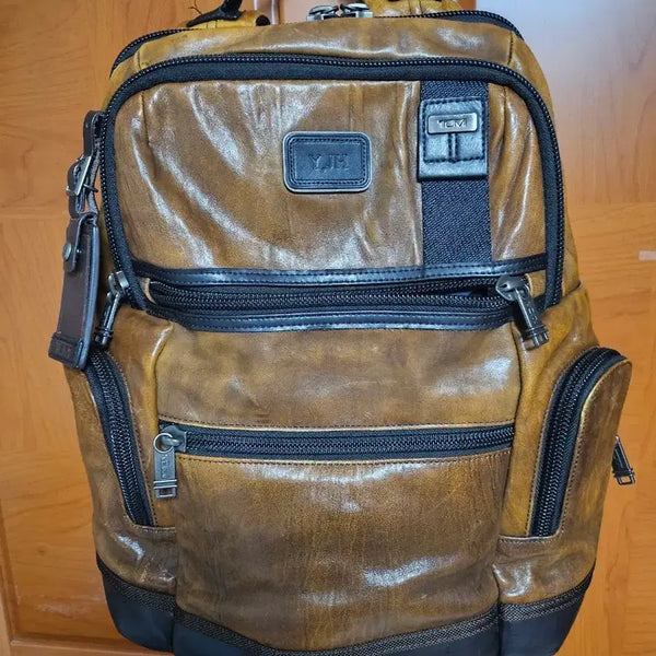 [BUNJANG] Tumi Leather Backpack Brown / 투미 가죽 백팩 브라운