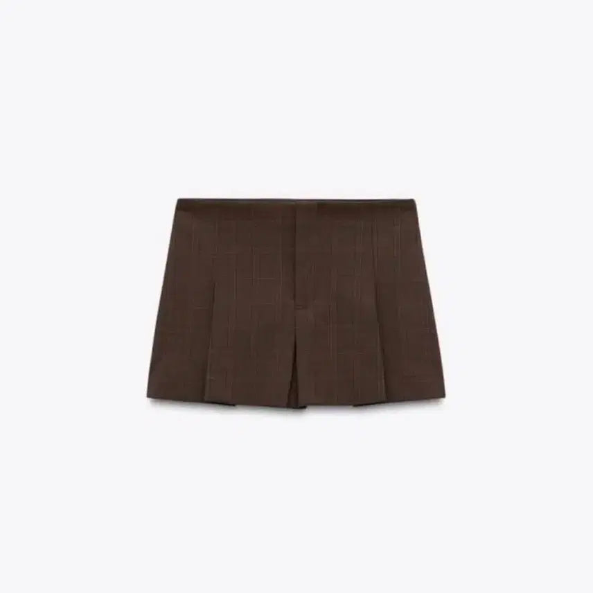 [BUNJANG] Zara Check Pleated Skirt Pants Brown / 자라 체크 플리츠 스커트 팬츠 브라운 스코트