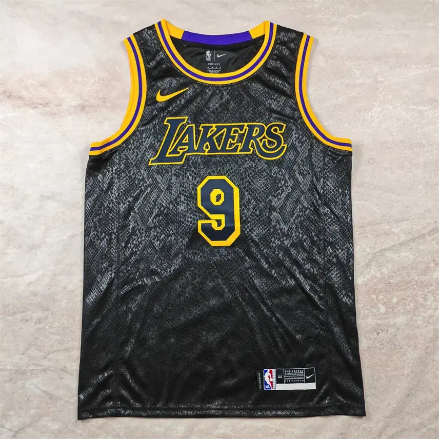 [BUNJANG] NBA Lakers LeBron James Jr. #9 Black Mamba Vipers Pattern Basketball Jersey (Unisex) / NBA 레이커스 JAMES JR. 9번 블랙맘바 뱀피턴 패턴 농구 유니폼 남녀공용 저지