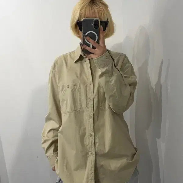 [BUNJANG] 95 Lee Long-Sleeve Cotton Work Shirt / 95 LEE 리 90s 긴팔 코튼 워크 셔츠