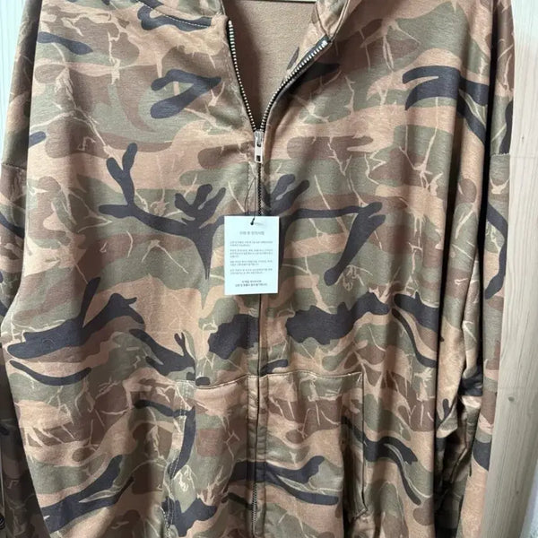 [BUNJANG] Camouflage Pattern Hooded Zip-Up Jacket / 카모 후드집업
