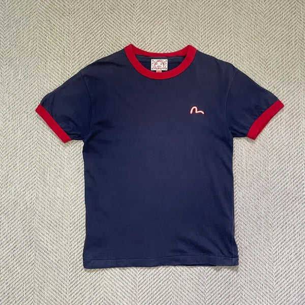 [BUNJANG] EVISU Ringer Short Sleeve T-Shirt / EVISU 에비수 링거 반팔 티셔츠