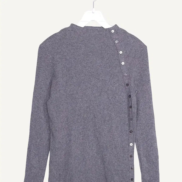 [BUNJANG] THE IZZAT Grey Button Knit Sweater / [가격인하]  더아이잗 THE IZZAT 회색 버튼 니트 Free_A1037