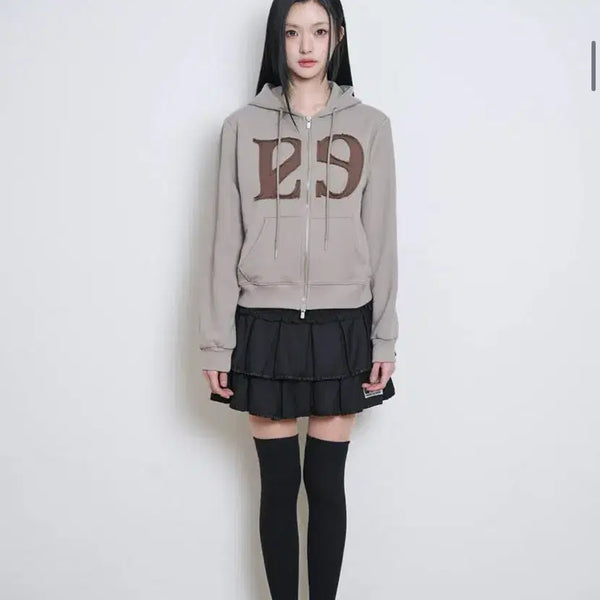 [BUNJANG] ILLY 129 Logo Patch Hoodie Zip-Up Light Beige (Unworn) / [미착용] 일리고 129 로고 패치 후드 집업 라이트베이지