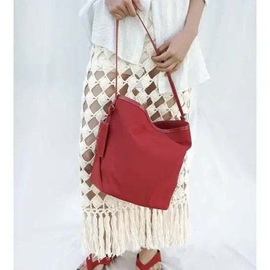 [BUNJANG] OVR L Red Canvas Bag / 오브이알엘 레드 캔버스백