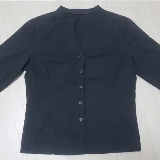 [BUNJANG] Black 7-Sleeve Shirt / 검정색 7부 소매 셔츠(새것)