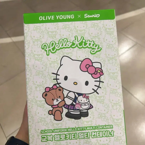 [BUNJANG] Sanrio Hello Kitty School Uniform Multi Container (Olive Young Exclusive) / (최저가/미개봉) 올리브영 산리오 헬로키티 한복 교복 멀티 컨테이너 올리브키트