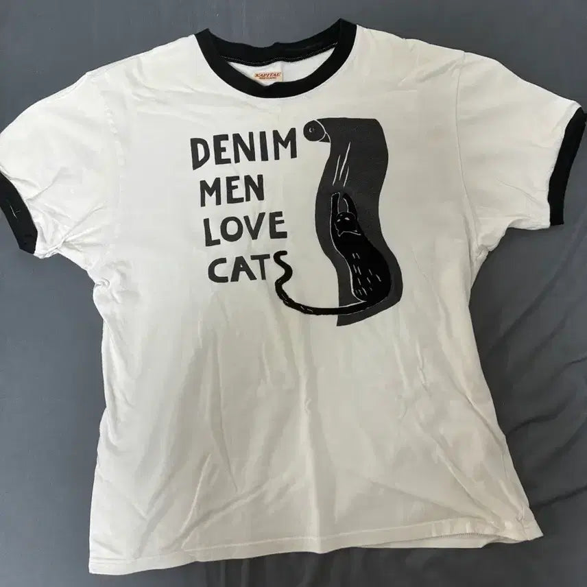 [BUNJANG] Capital Cat Ringer T-Shirt 3 / 캐피탈 캣 링거티 3