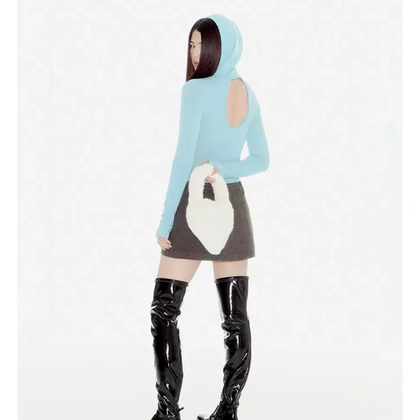 [BUNJANG] Yoohee Heart Fur Mini Bag / 유희 하트 퍼 미니백