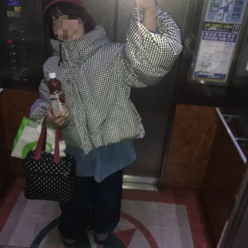 [BUNJANG] Vintage Check Puffer Jacket / (VIN.) 빈티지 체크 빵빵 패딩