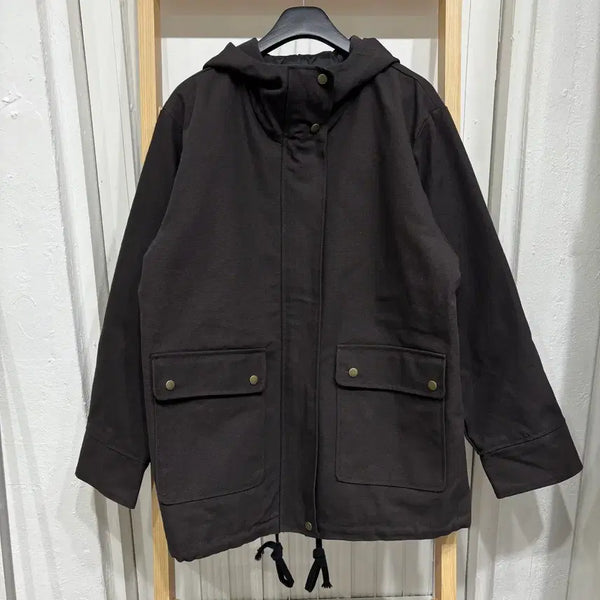 [BUNJANG] Hooded Work Jacket with Quilted Lining / [새상품] 후드 야상 누빔점퍼 워크자켓