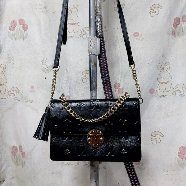 [BUNJANG] Metropolicy Embossed Mini Chain Shoulder Bag Black / 메트로시티   엠보  미니 체인 숄더백