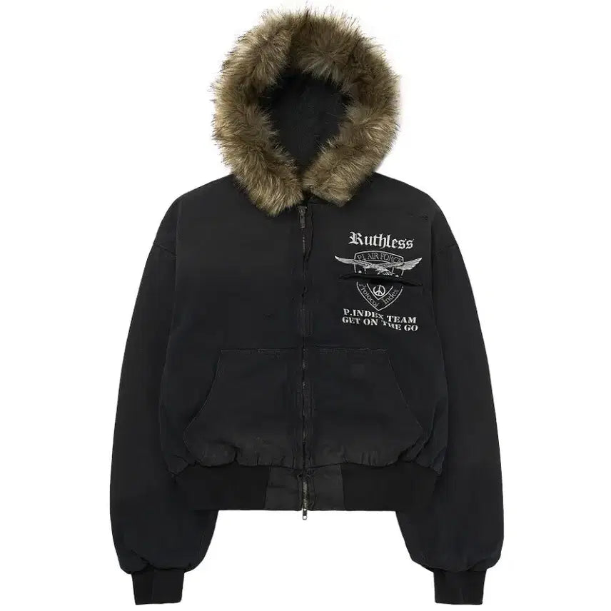 [BUNJANG] Protocol Index Detachable Fur Hood Work Jacket Black Size 1 / 프로토콜 인덱스 디테처블 퍼 후드 워크 자켓 블랙 1사이즈