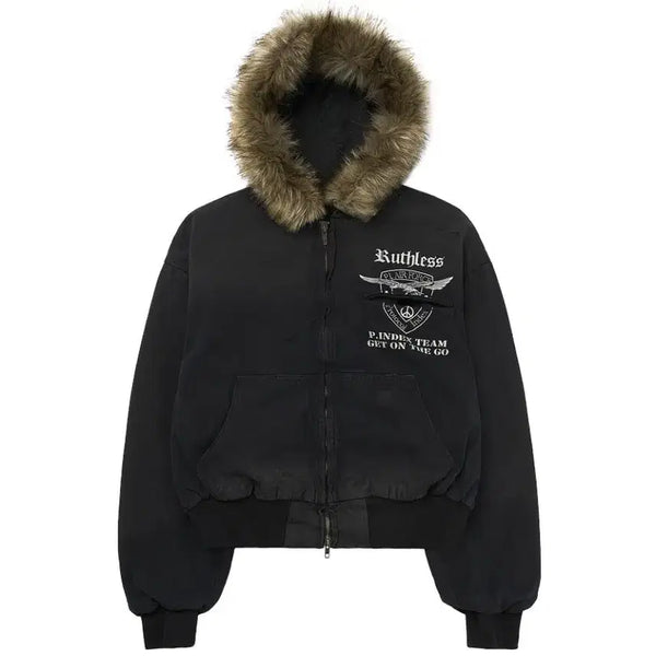 [BUNJANG] Protocol Index Detachable Fur Hood Work Jacket Black Size 1 / 프로토콜 인덱스 디테처블 퍼 후드 워크 자켓 블랙 1사이즈