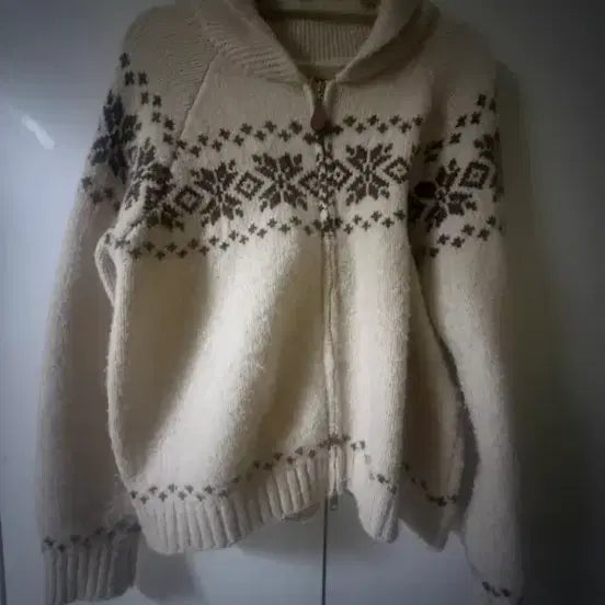 [BUNJANG] Zip-up Knit Ivory / 집업니트 아이보리