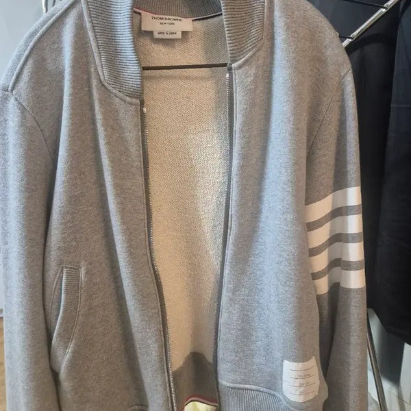 [BUNJANG] Thom Browne Grey Tricolor Zip-Up Jacket / 톰브라운 회색 삼선 집업 자켓
