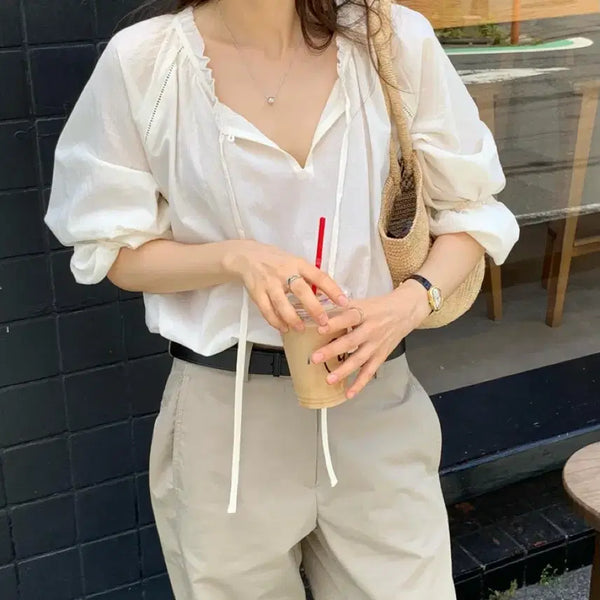 [BUNJANG] OUNCE Breath Blouse Cream / OUNCE 온스 브레스 블라우스 크림