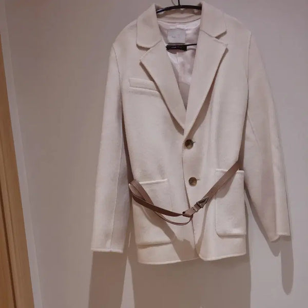 [BUNJANG] JJ JIGOTT Belted Half Coat Jacket (Ivory) / #지고트#지고트자켓#지고트코트#하프자켓#하프코트#벨티드