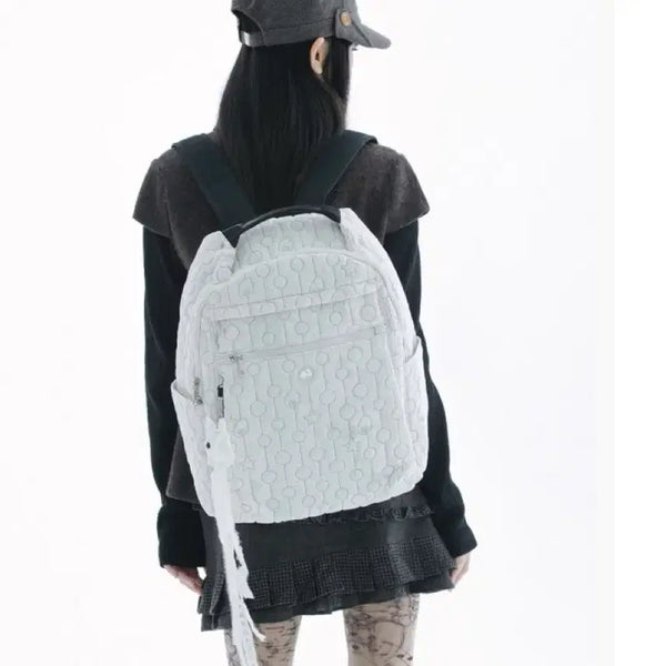 [BUNJANG] Hug Your Skin Quilted Multi Backpack Ivory / 허그유어스킨 퀄티드 멀티 백팩 아이보리