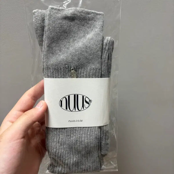 [BUNJANG] Nusso Daily Ribbed Ankle Socks - Grey (Sealed) / 미개봉 누스 데일리 양말 니삭스 그레이