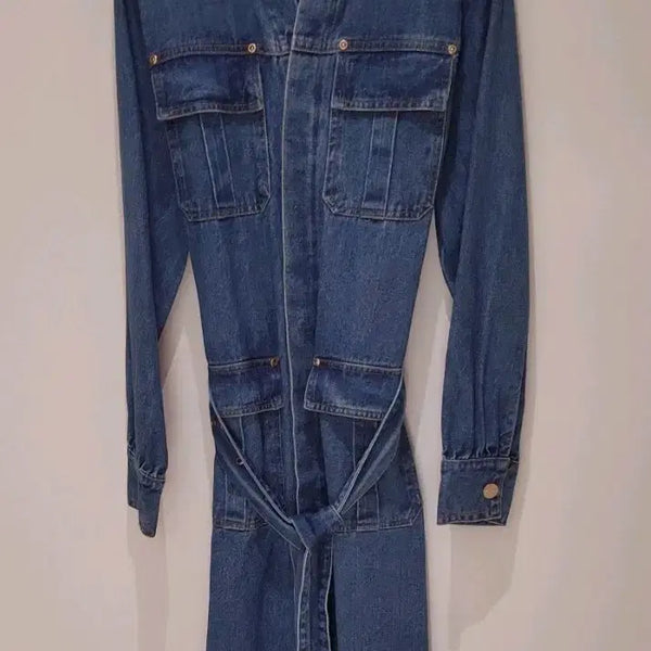 [BUNJANG] Long Belted Denim Jacket - Size 66 / #제시#청자켓#롱청바바리#벨티드자켓#66사이즈#