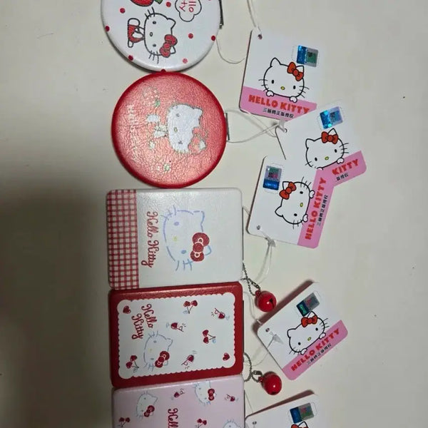 [BUNJANG] Sanrio Hello Kitty Double-Sided Folding Mirror / 키티 양면 접이식 거울 원형, 직사각 새상품