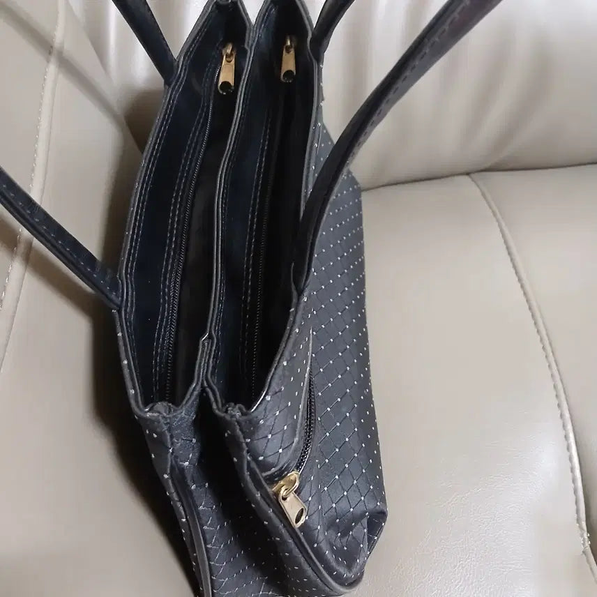 [BUNJANG] Premium Two-Zipper Tote Shoulder Bag / 투지퍼 고급 엄마 손가방 토트백 (숄더백)